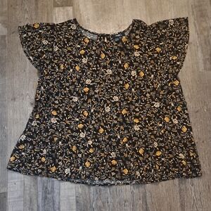 Angels Black and Gold Floral Blouse